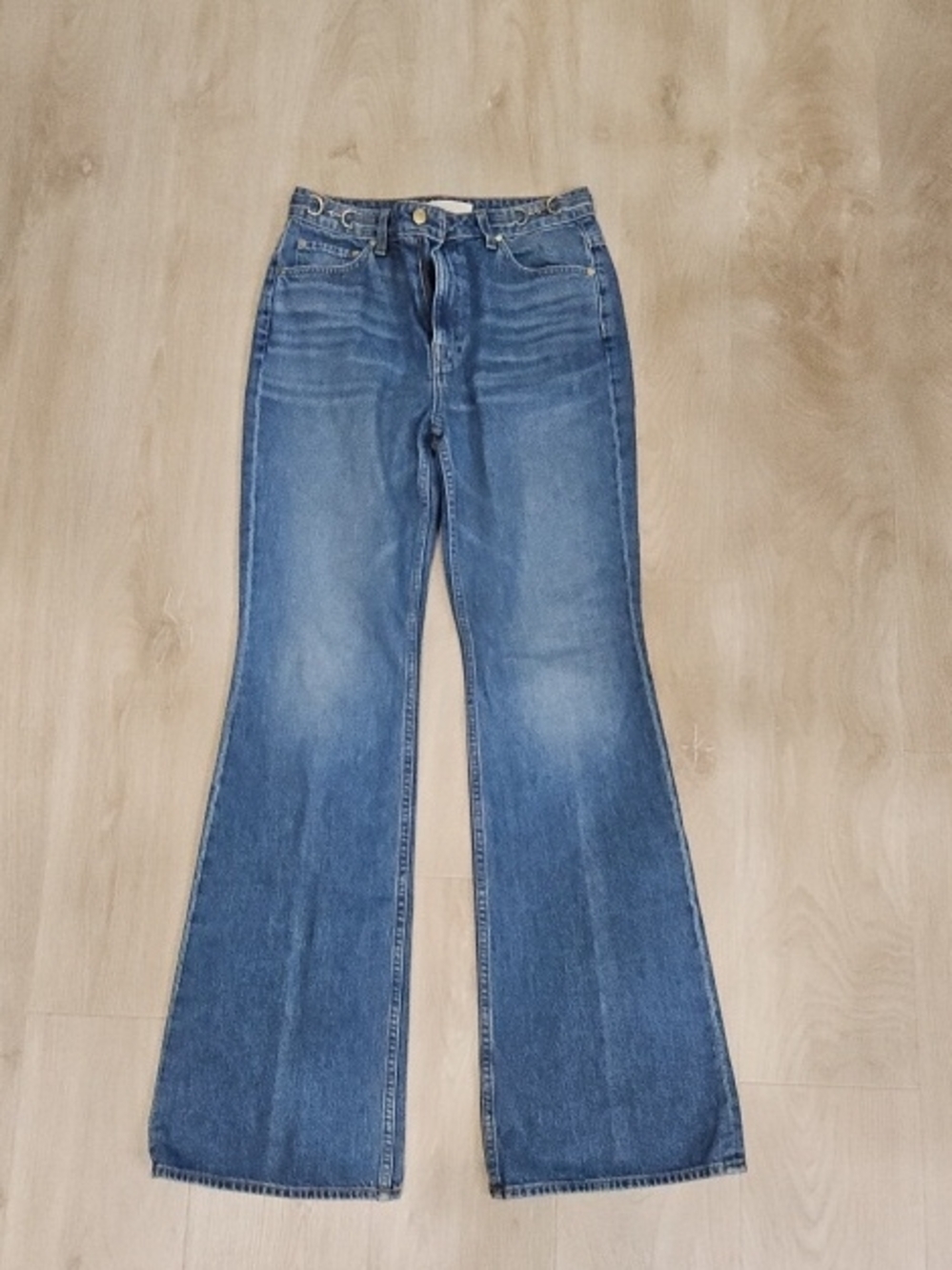 Ulla Johnson Medium Blue High-Rise Flare Jeans